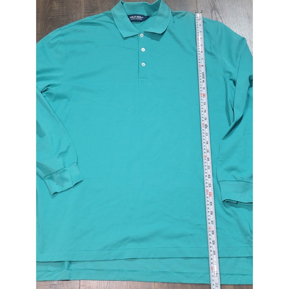 Polo Golf Ralph Lauren Teal Pima Cotton Long Sleeve Polo Shirt Mens XL